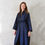 Thumbnail: the long frink in dark navy bubble brocade