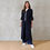 Thumbnail: the brett coat in navy, black and white cotton mix boucle