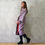 Thumbnail: the long frink in red, ecru and navy wool boucle