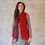 Thumbnail: Ladies Longer Length Waistcoat in Crimson Corduroy