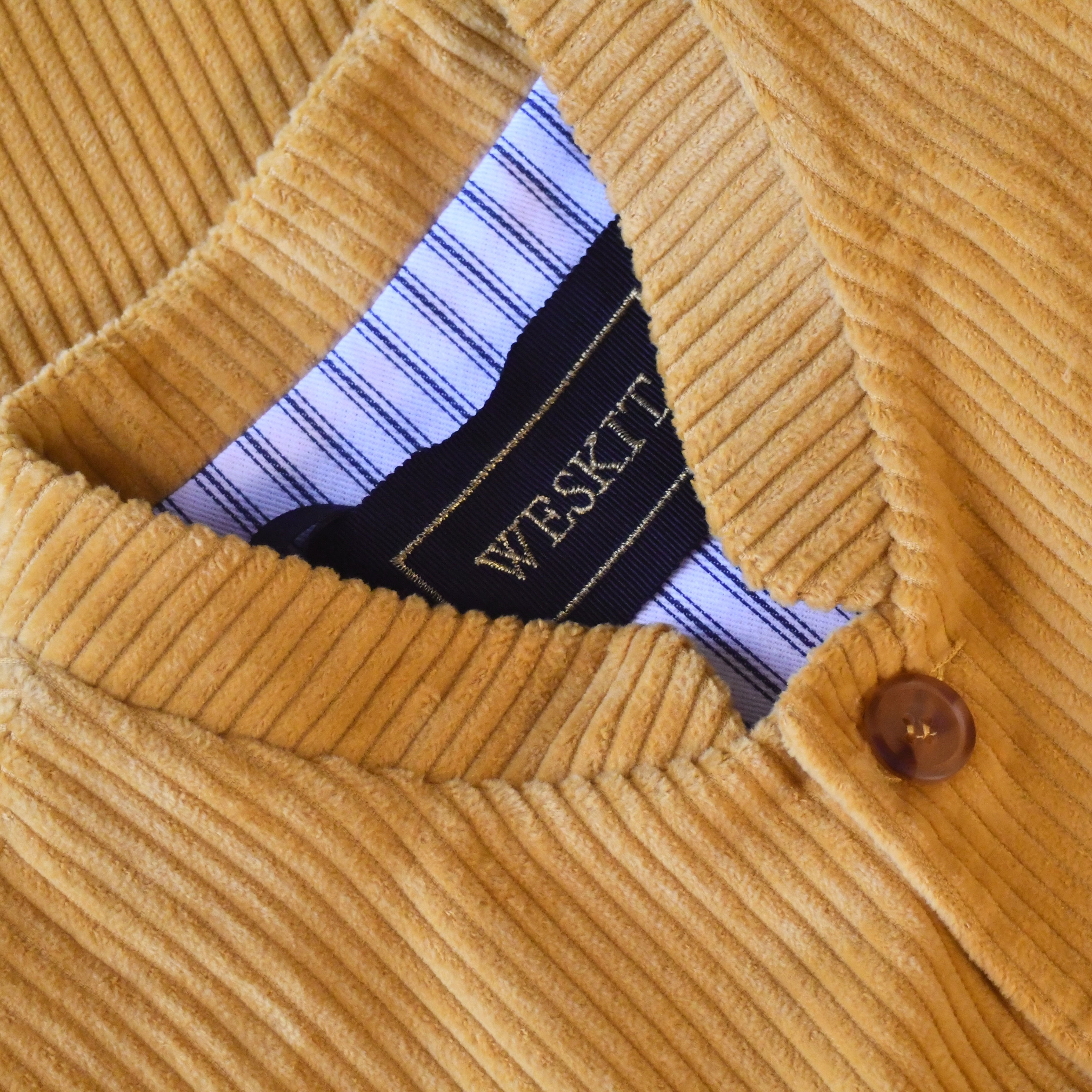 Classic Cut Waistcoat in Ochre Corduroy