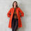 Thumbnail: the ganz coat in burnt orange wool crêpe