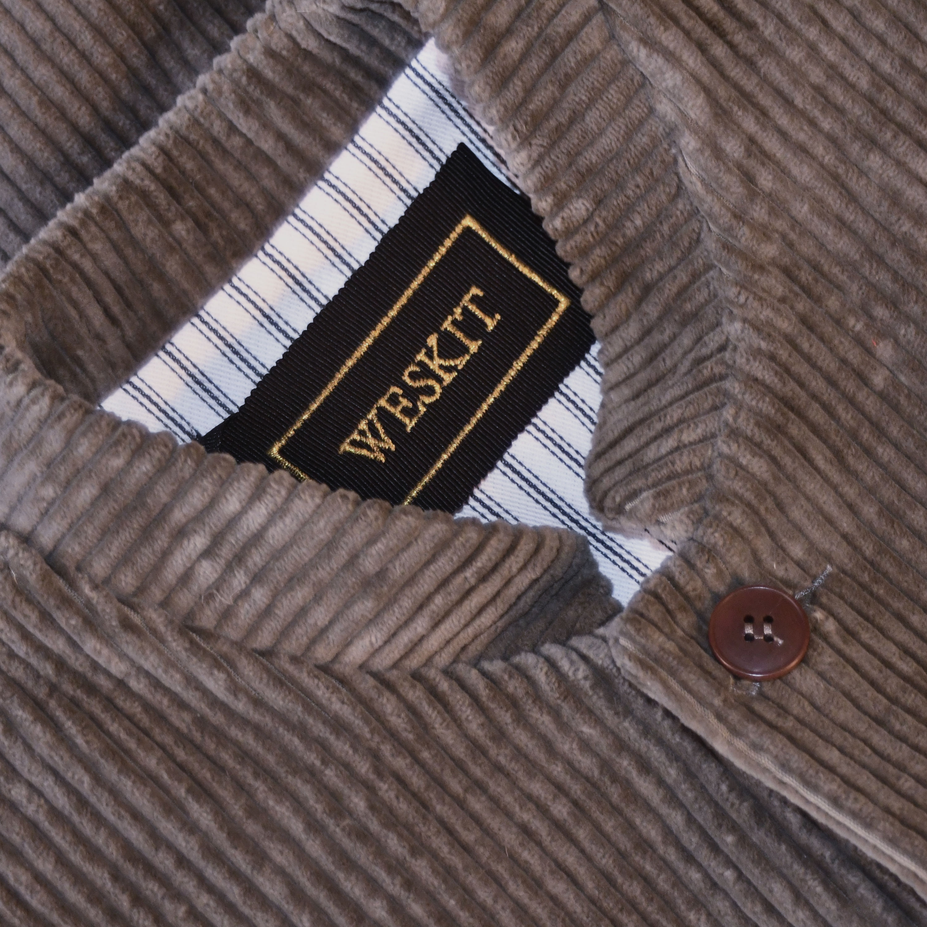 Classic Cut Waistcoat in Khaki Corduroy