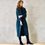 Thumbnail: the long frink in bottle green wool boucle