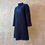 Thumbnail: Dark Navy Brocade Trapeze Coat