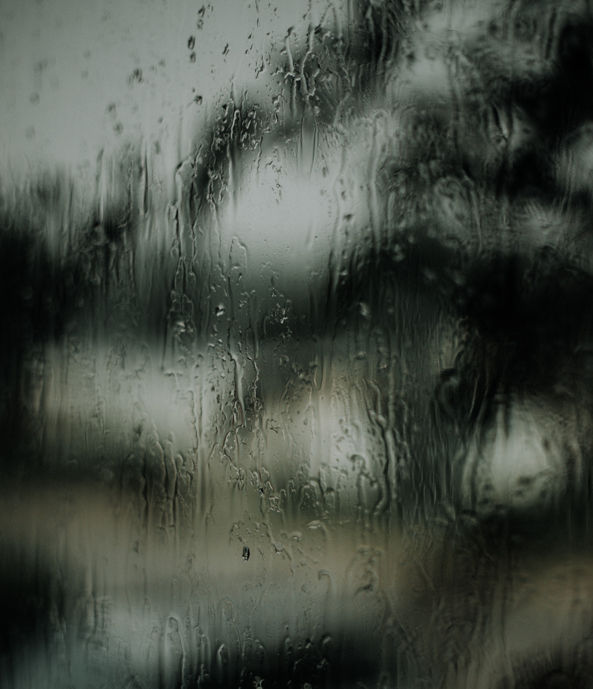 rain on a dark window