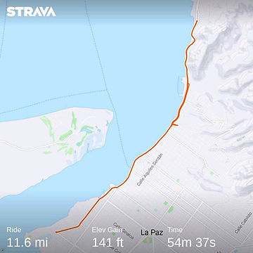 STRAVA bike route full length of malecon La Paz