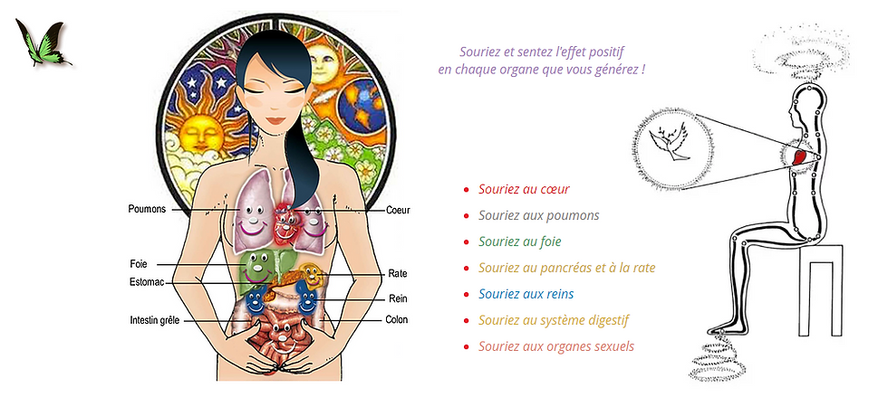 Pratique du sourire intérieur (Source : )https://www.taodelavitalite.org/copie-de-les-pratiques