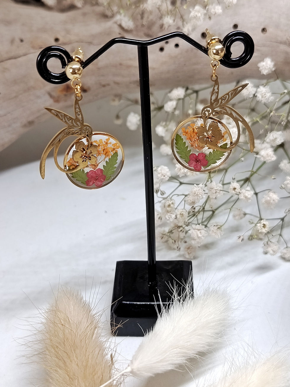 Miniature : Boucles d'oreilles colibri 
