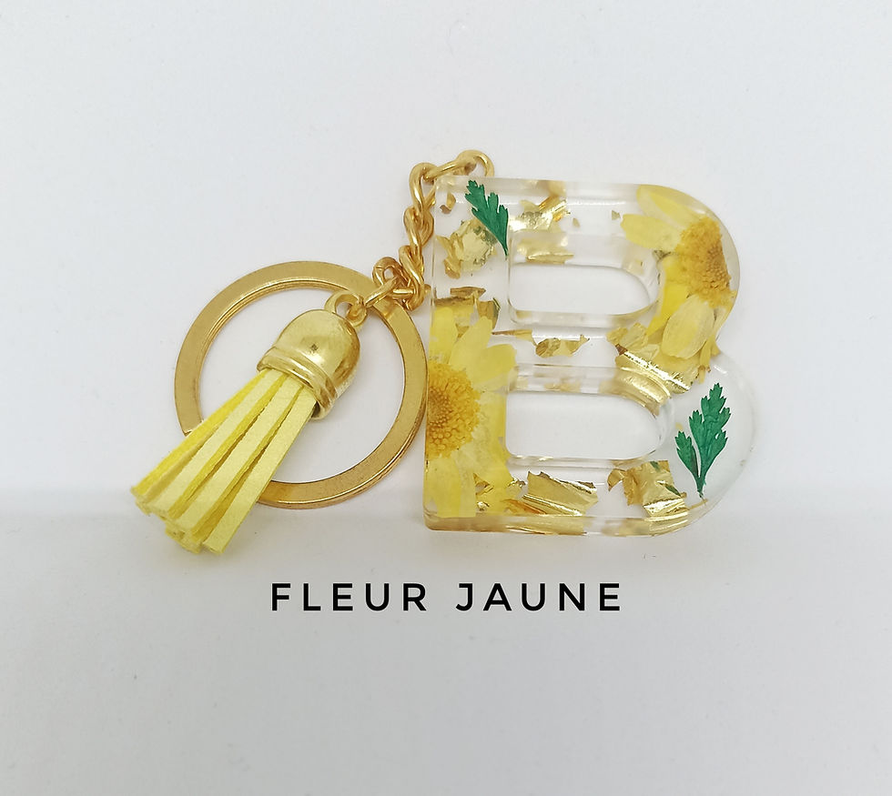 Porte-clés lettres fleuris