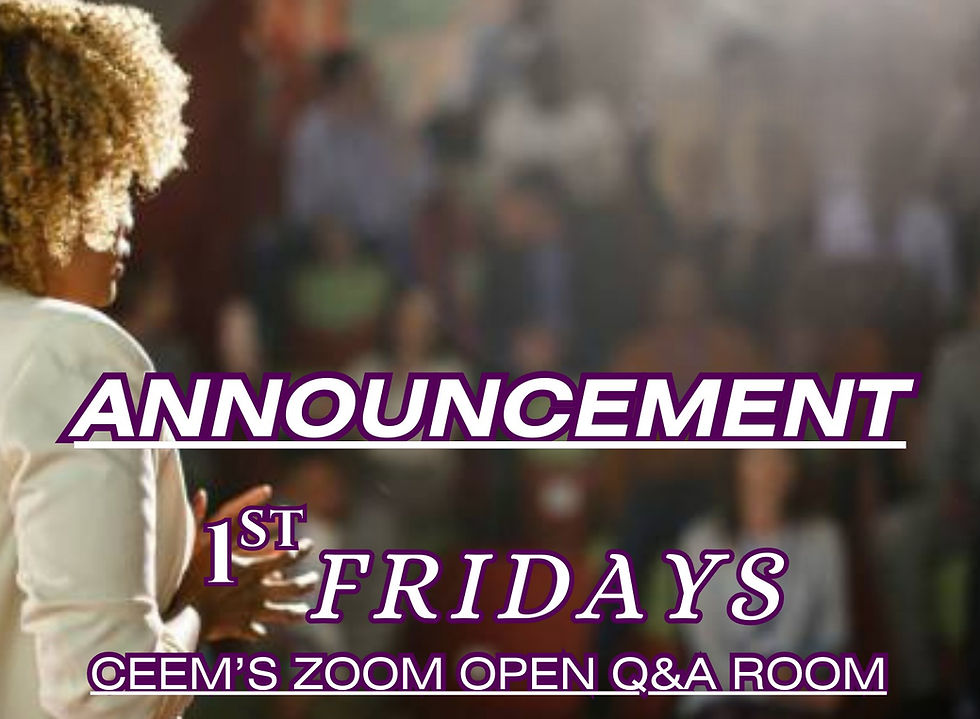 1st Fridays: CEEM’s Zoom Open Q&A room