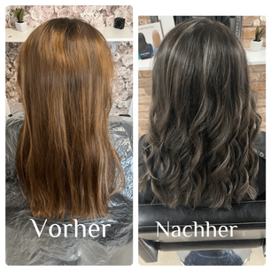 Vorher/Nachher dunkle Locken