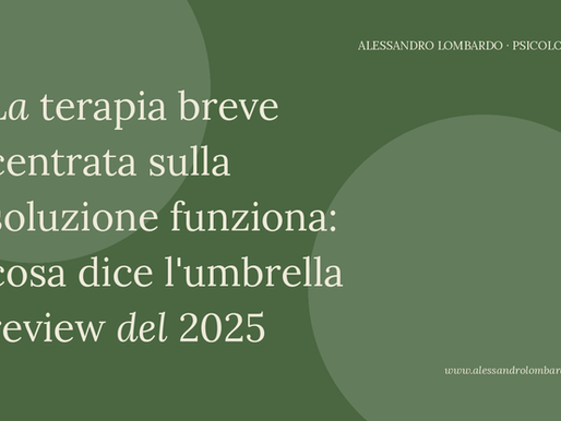 La terapia breve centrata sulla soluzione funziona: cosa dice l'umbrella review del 2025