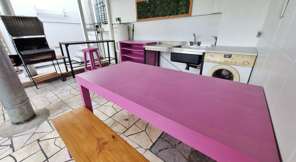 Patio and BBQ area in student co-living house Buenos Aires