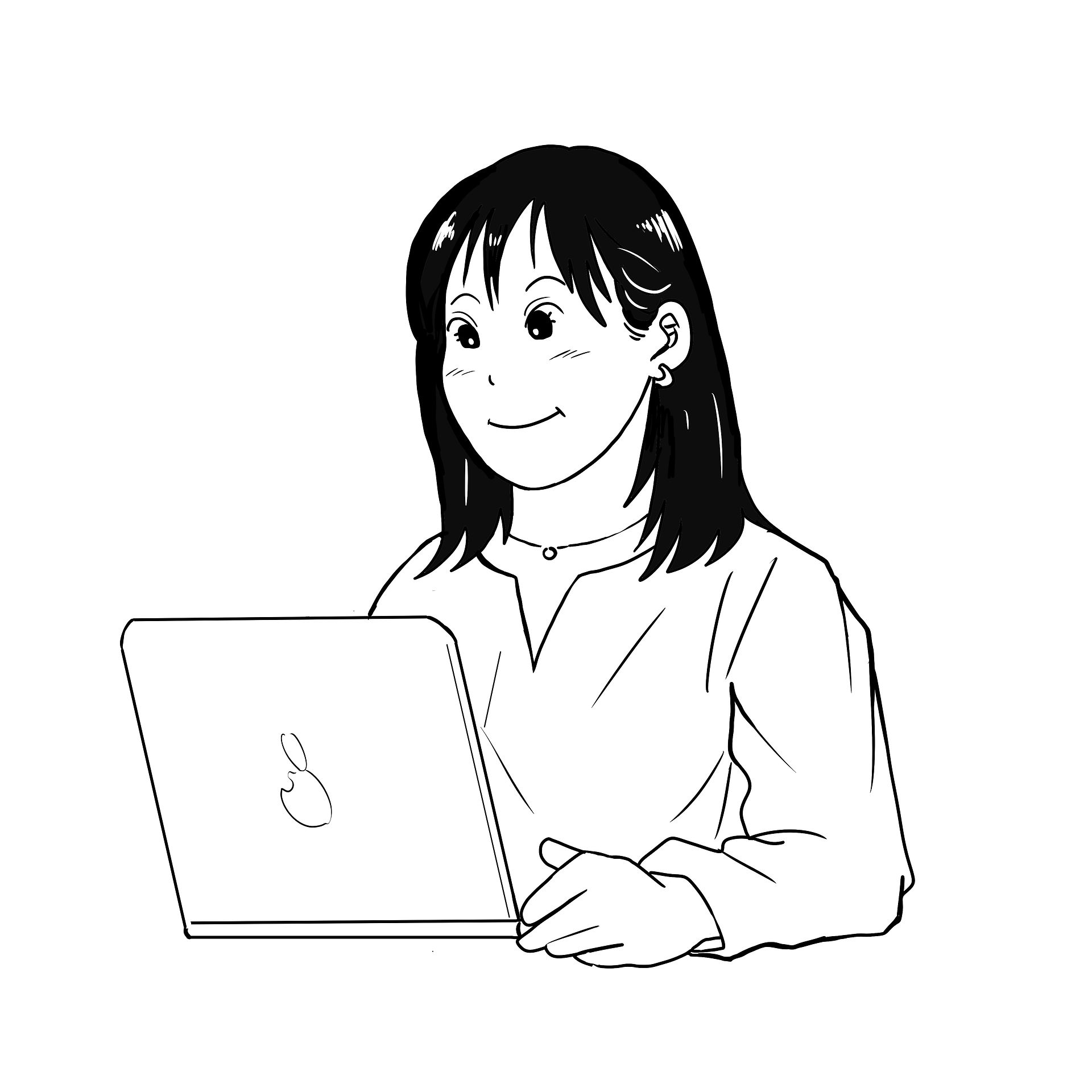 おらひらお氏作 Y's Design Roomの線画似顔絵イラスト