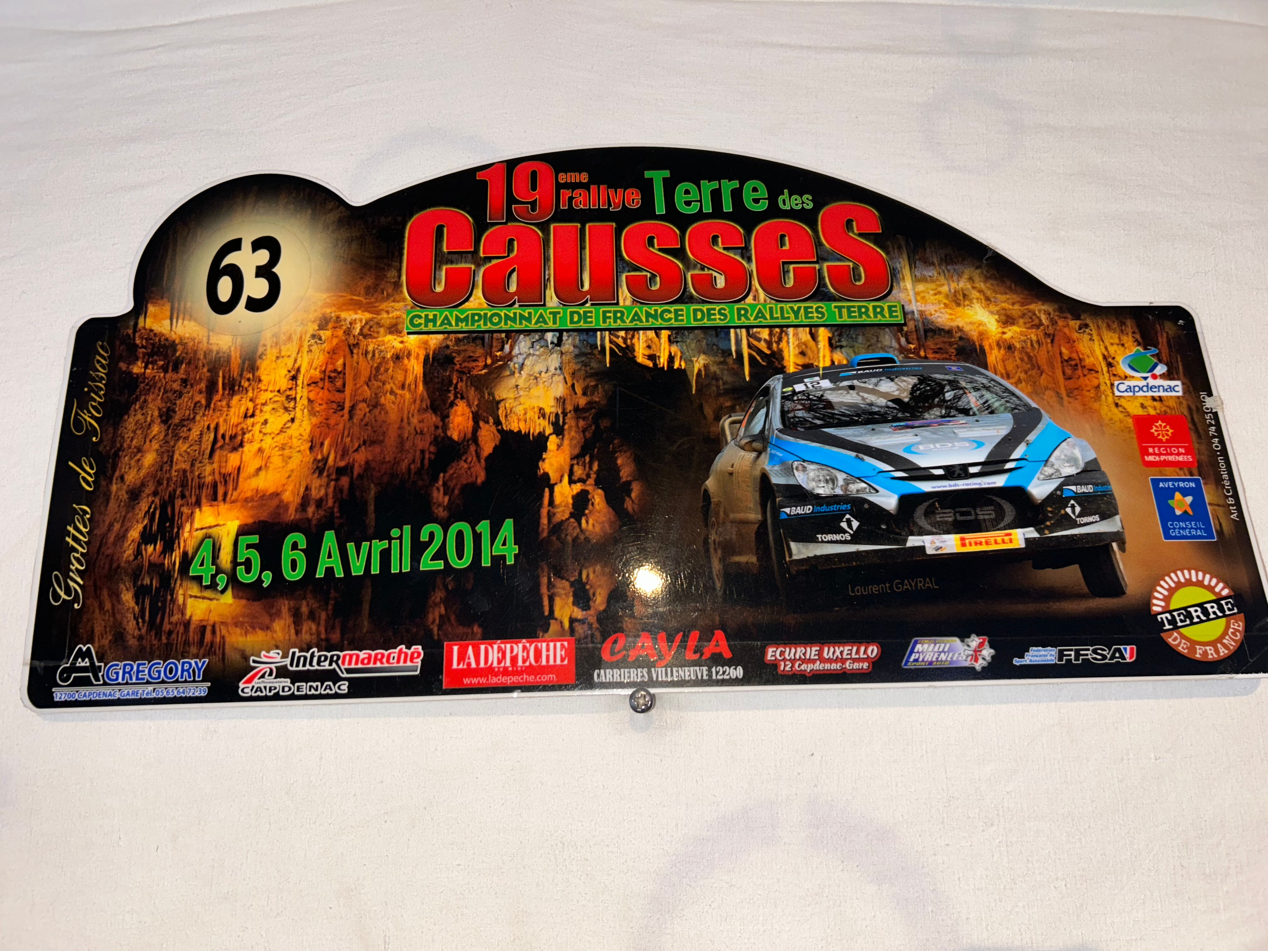 Plaque rallye terre des causses
