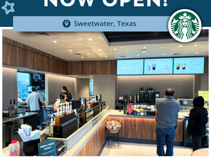 Starbucks is now open in Sweetwater, TX!