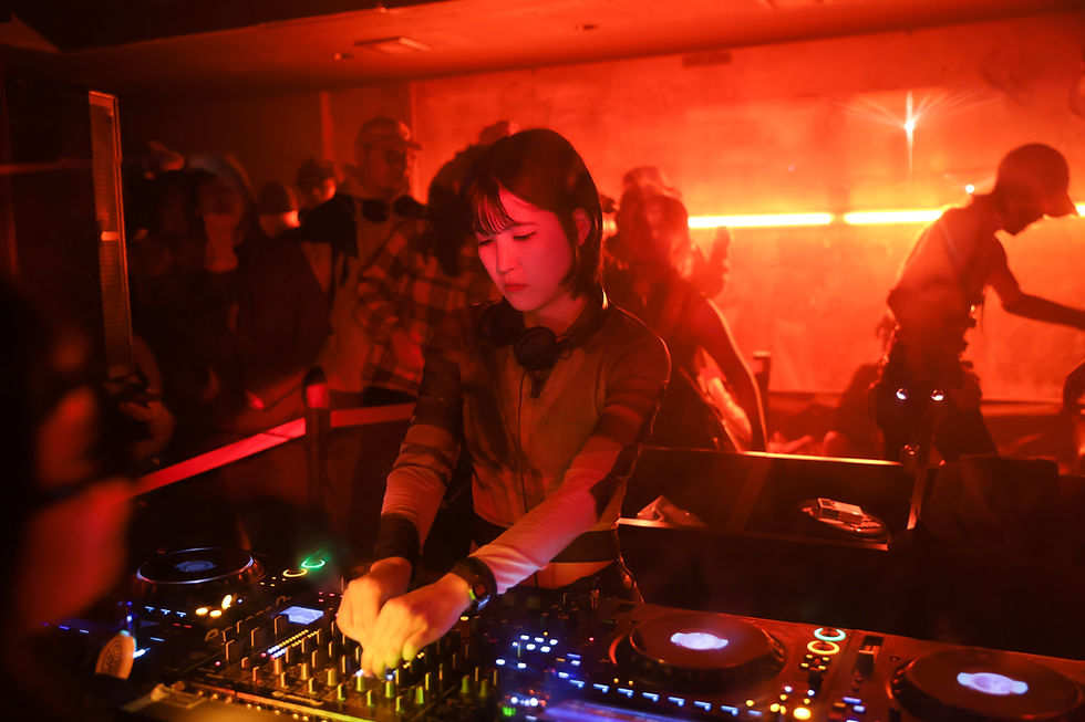 Mari Sakurai behind the dj booth.
Mari Sakurai on Berghain, Tokyo’s Club Scene, and Finding Sonic Inspiration
