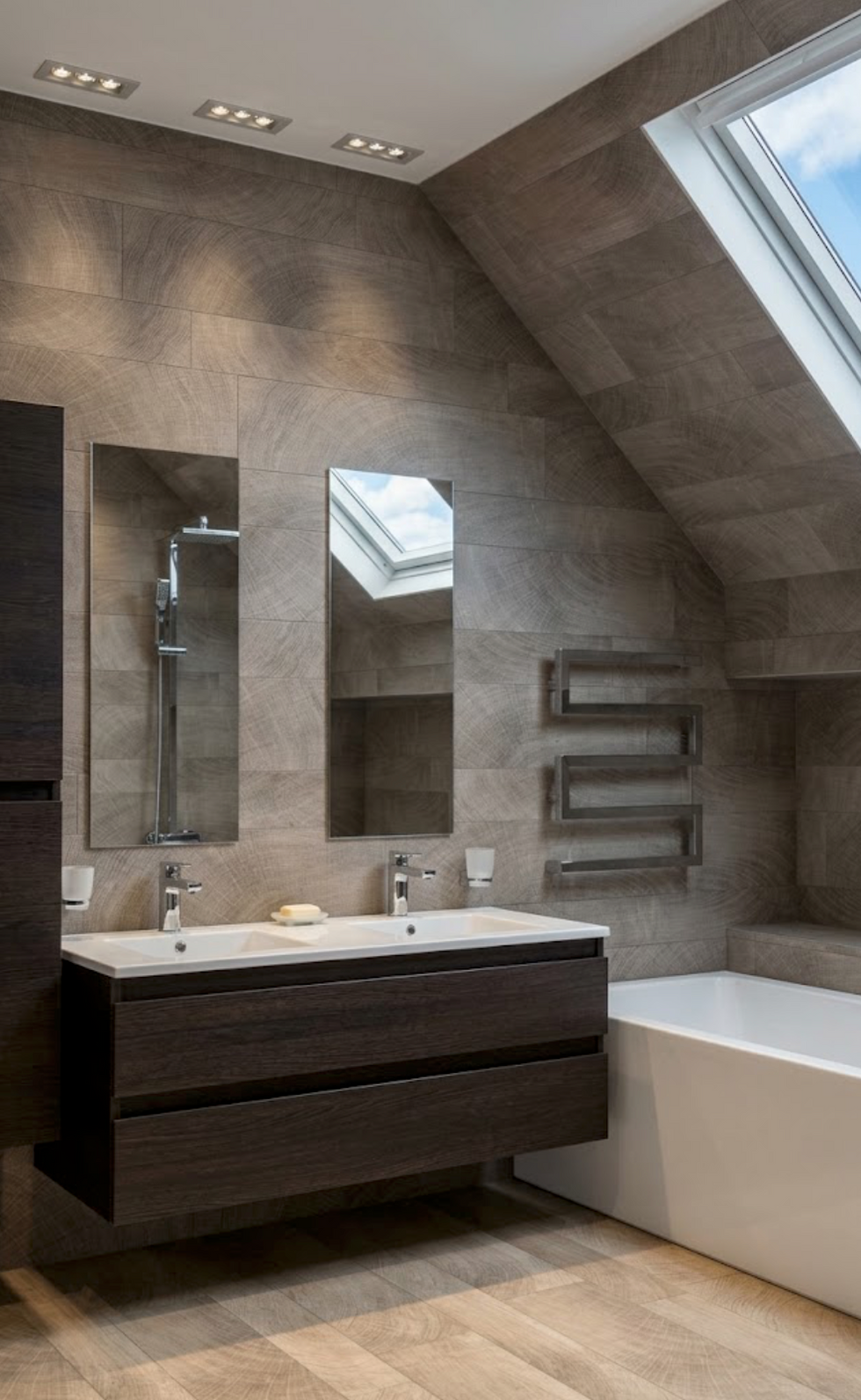 Salle de bain avec douche, maison rénovée à Lésigny (77) – 1001 idées, architecte d'intérieur