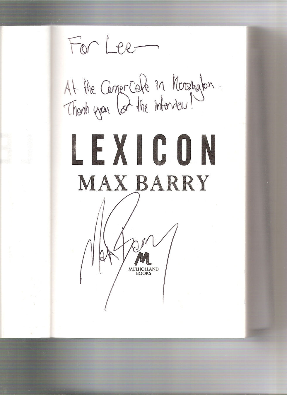 Max Barry Interview
