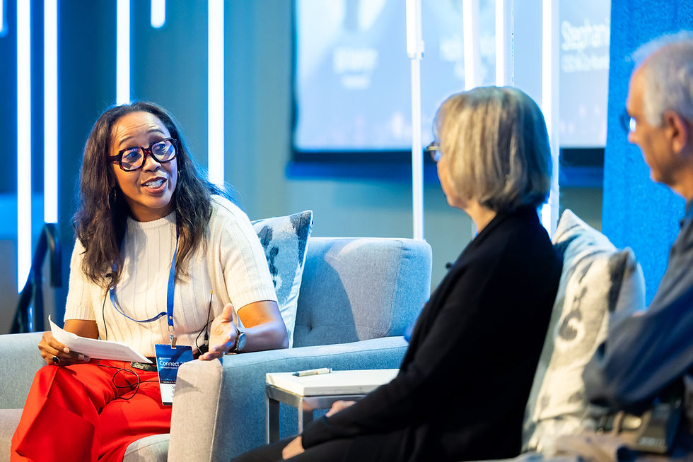 Stephanie with guests on Phīla Engaged Giving Connect Day 2023.