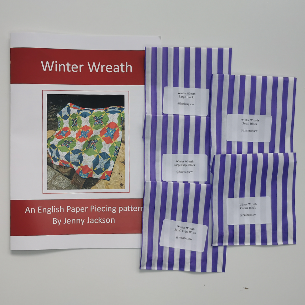 Winter Wreath Paper Pattern and Paper pieces Option 2