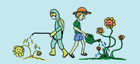 Illustration to raise awareness about the dangers of the typhoon