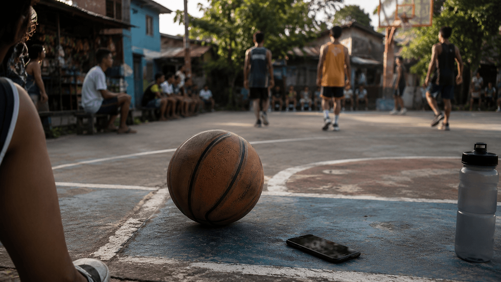Basketball game-day setup with phone snacks and ByBet basketball online entertainment
