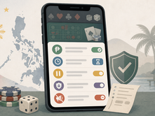Responsible gaming Philippines illustration showing online gambling safety controls, spending limits, session timer, pause tools, and self-exclusion settings.