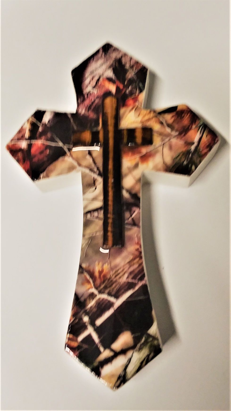Camo print with stained cross small