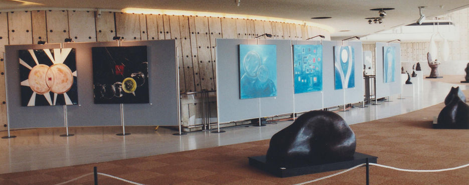 PATHS OF LIFE MAIN EXHIBITION HALL PAINTINGS AND SCULPTURES .