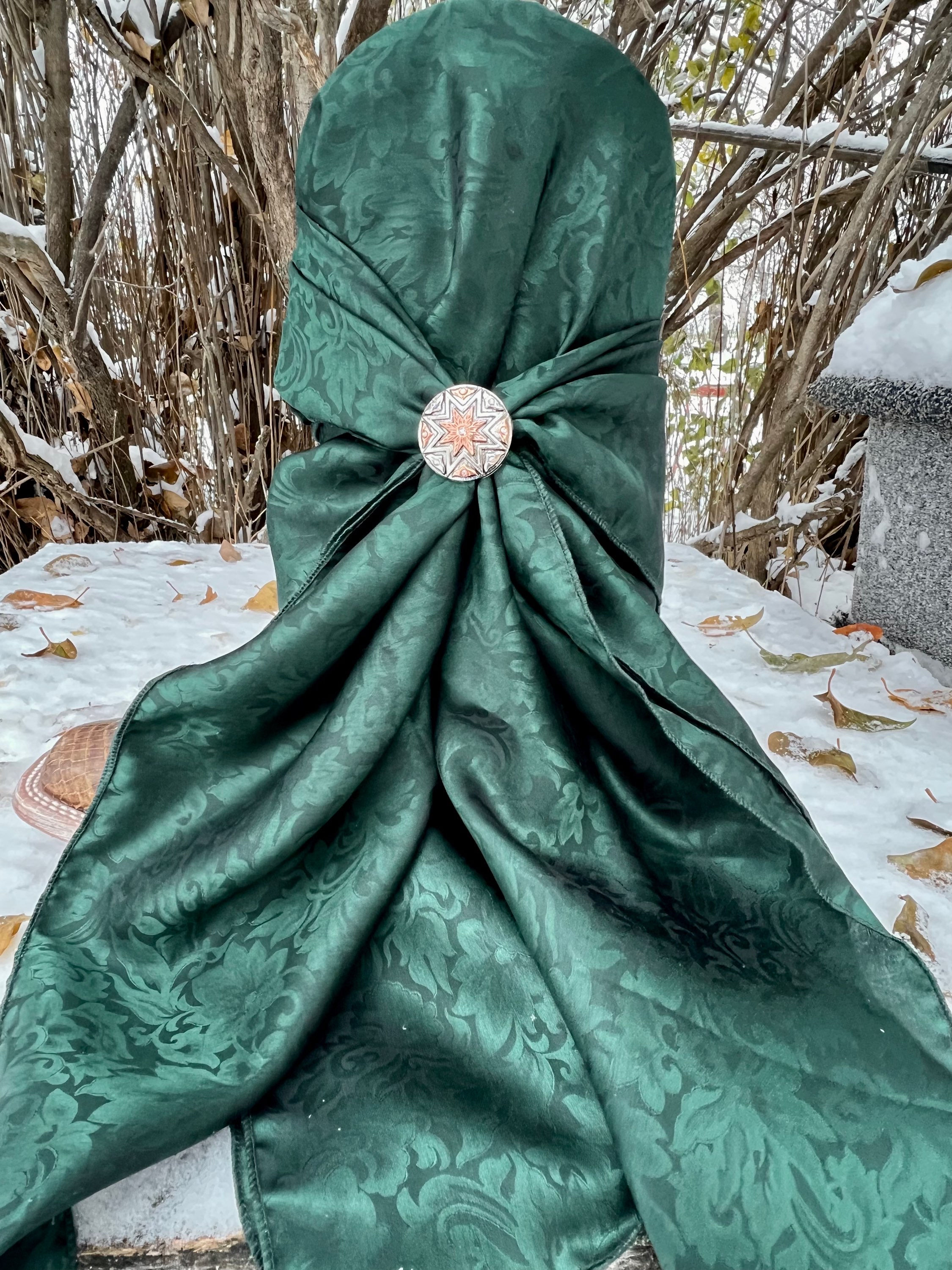 Hunter Green Baroque Silk