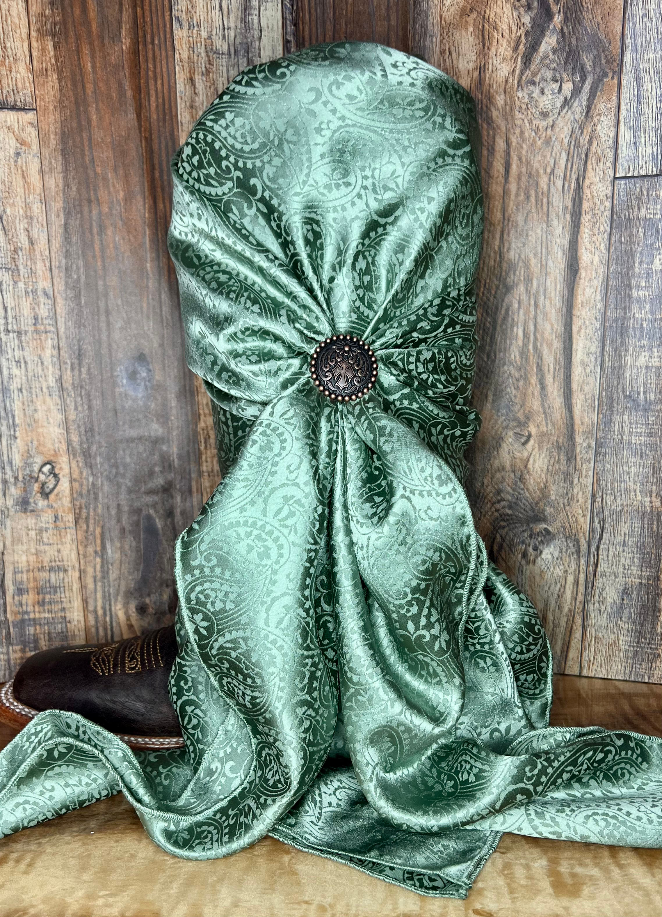 Light Green Paisley Silk