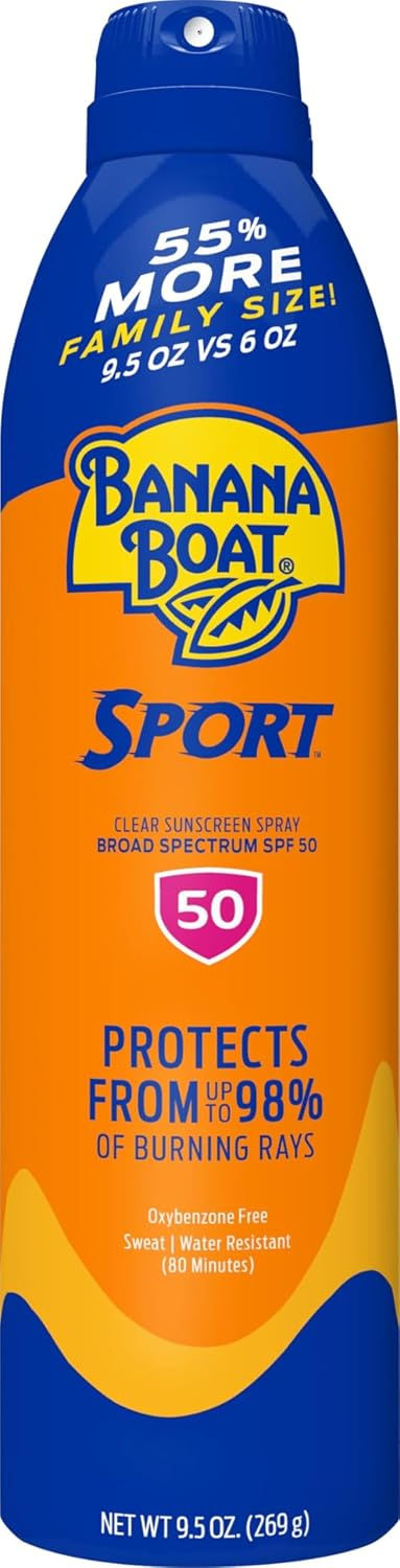 Thumbnail: Banana Boat Sport SPF 50 Sunscreen Spray, 6 oz (2 Pack) | Sweat and water resis