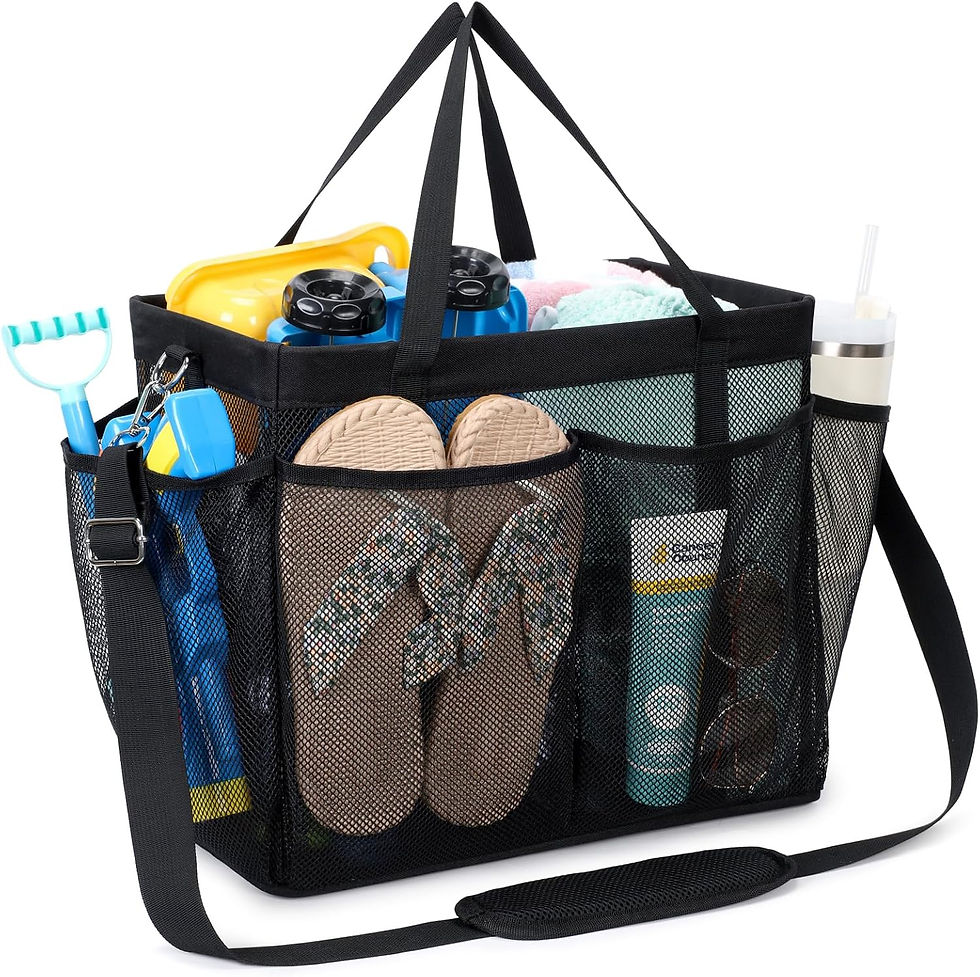 Thumbnail: F-color Mesh Beach Bag Family - Large Travel Tote Bag for Beach Pool Cruise | 9