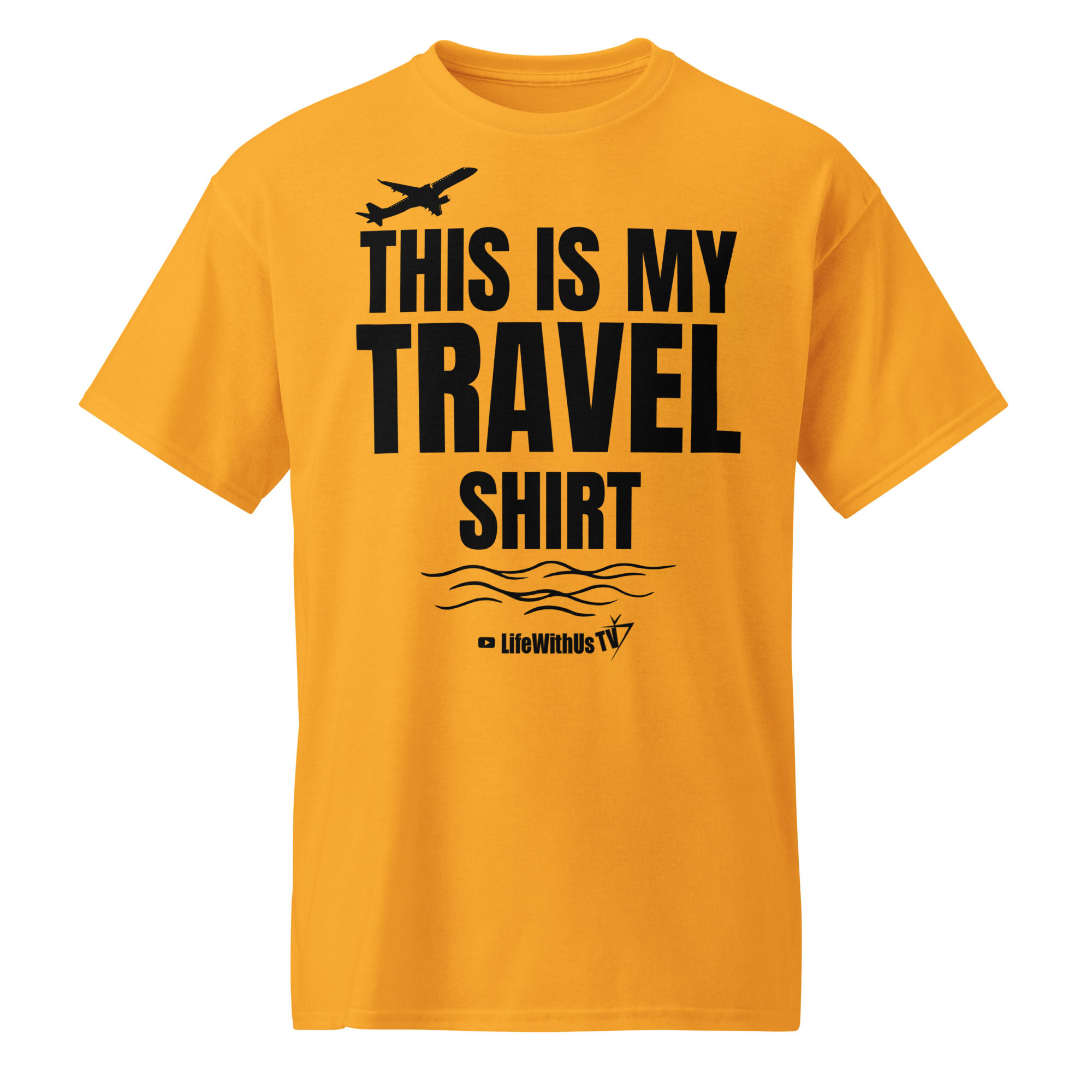 Unisex Travel Shirt Tee- (White, Grey, Gold)
