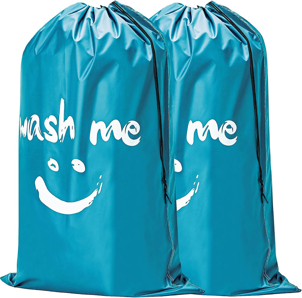 Thumbnail: HOMEST 2 Pack XL Wash Me Travel Laundry Bag, Dirty Clothes Organizer, Large Eno