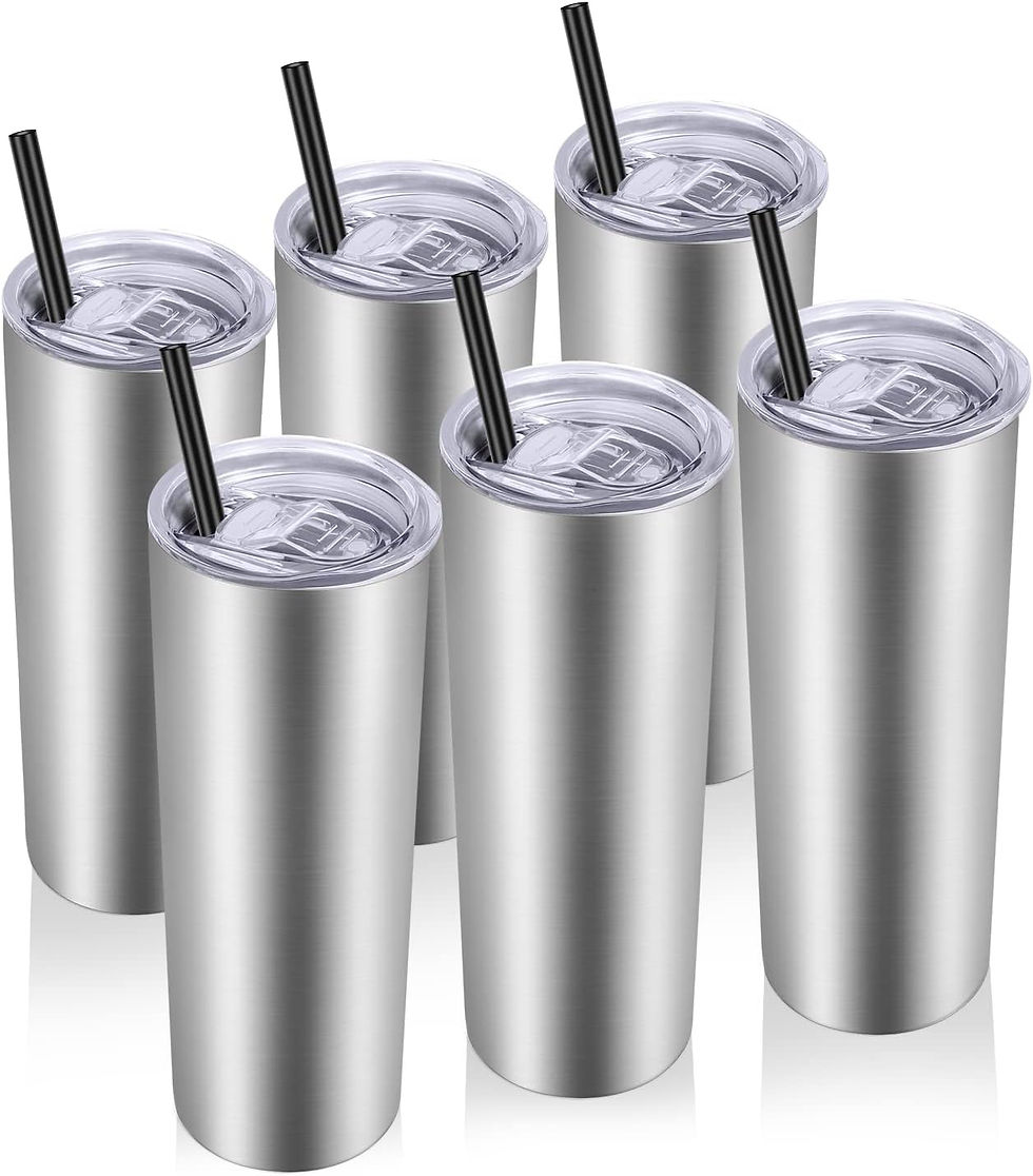 Thumbnail: VEGOND Stainless Steel Skinny Tumbler, 20 oz Vacuum Insulated Tumbler with Lid 