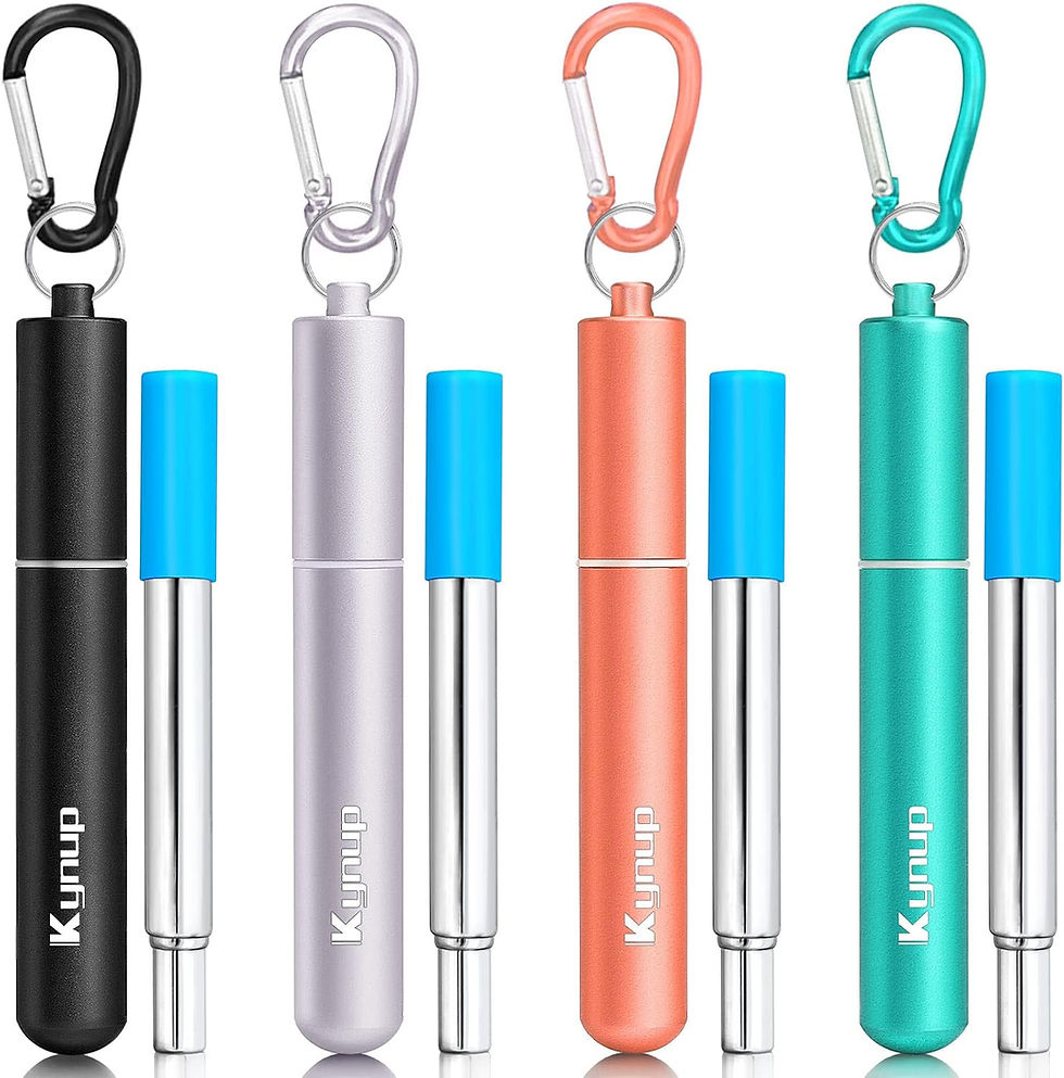 Thumbnail: Kynup Reusable Collapsible Metal Straws, Cruise Ship Essentials (4Pack) | Trave