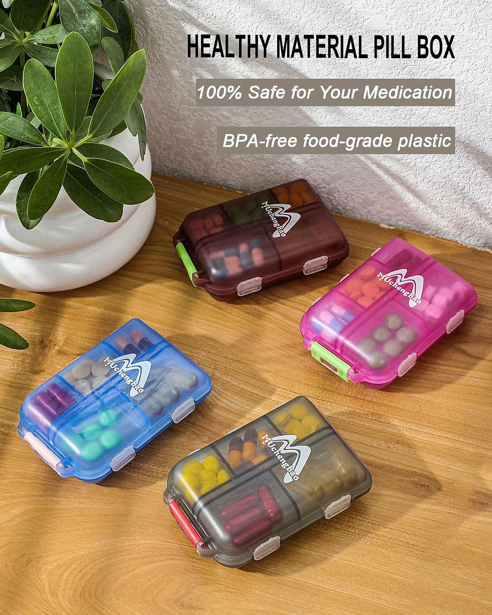 Thumbnail: 4PS Travel Pill Organizer 10 Compartment Folding Small Pill Case Four Color | W