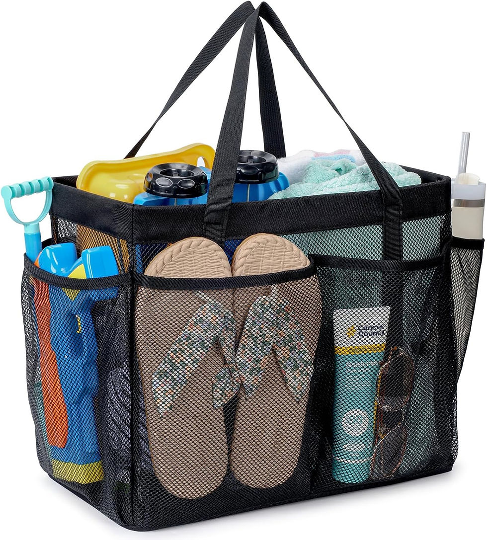 Thumbnail: F-color Mesh Beach Bag Family - Large Travel Tote Bag for Beach Pool Cruise | 9