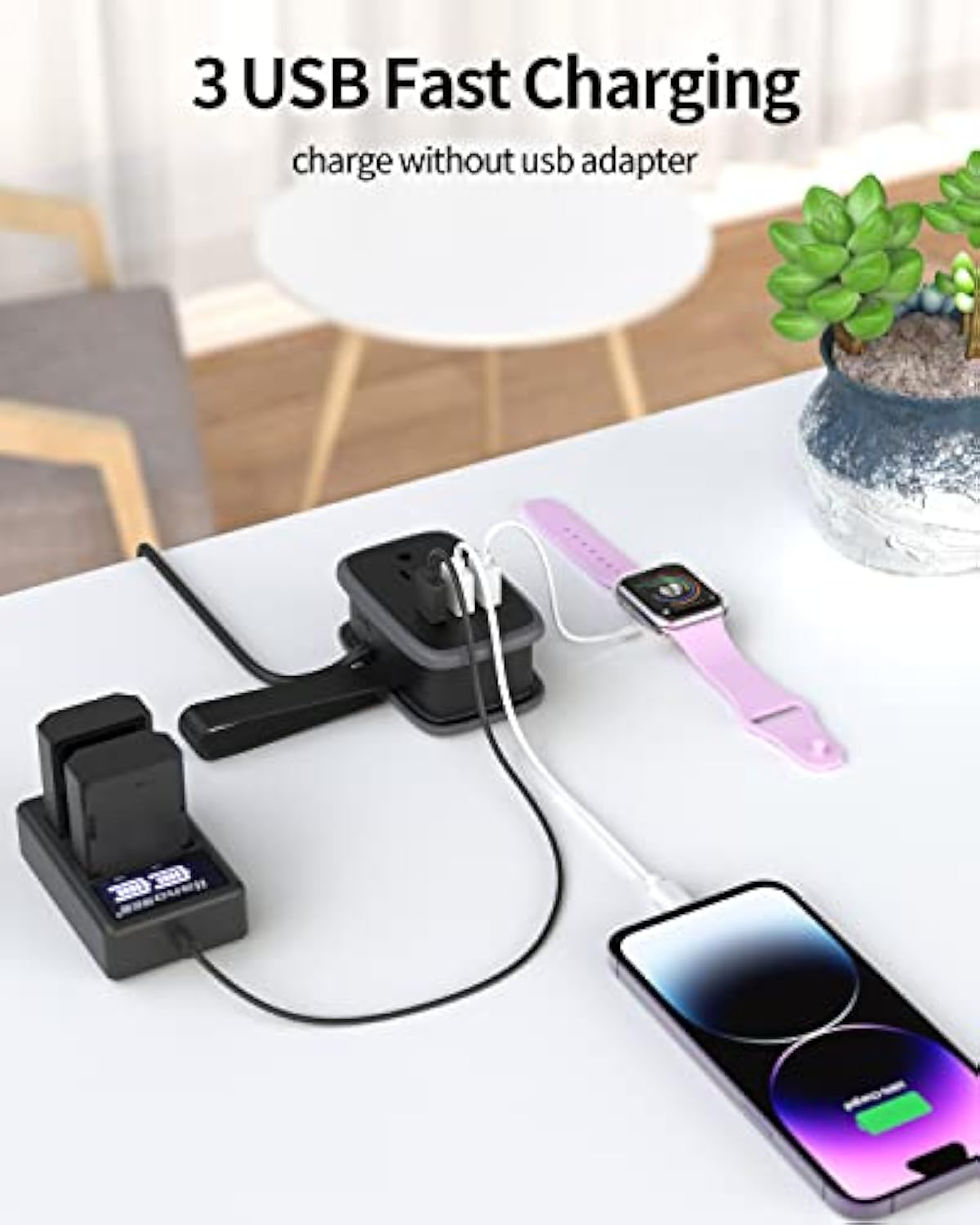 Thumbnail: NTONPOWER Travel Power Strip with USB Ports, Portable Small Power Strip with 3F