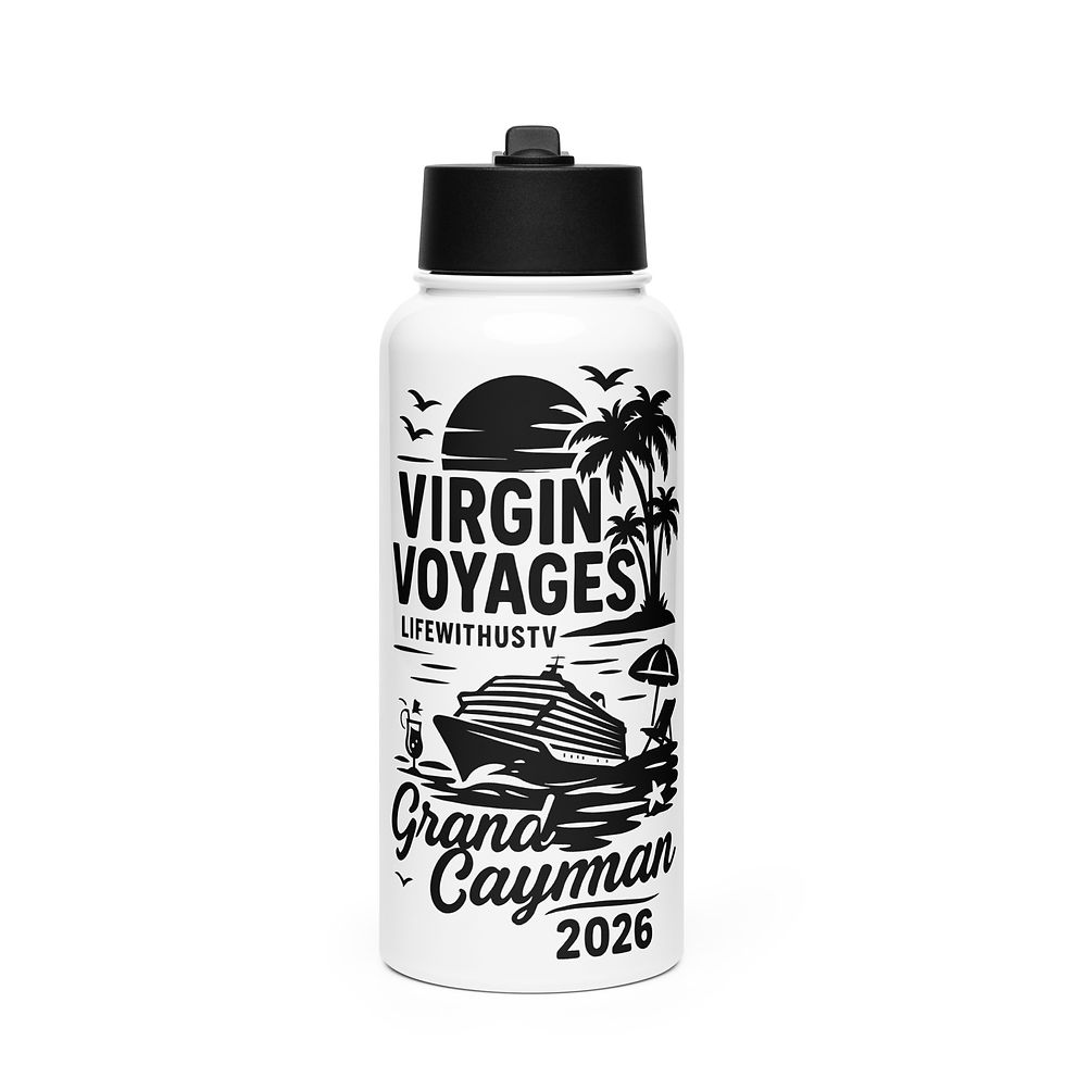 Thumbnail: Grand Cayman - Stainless steel water bottle with a straw lid