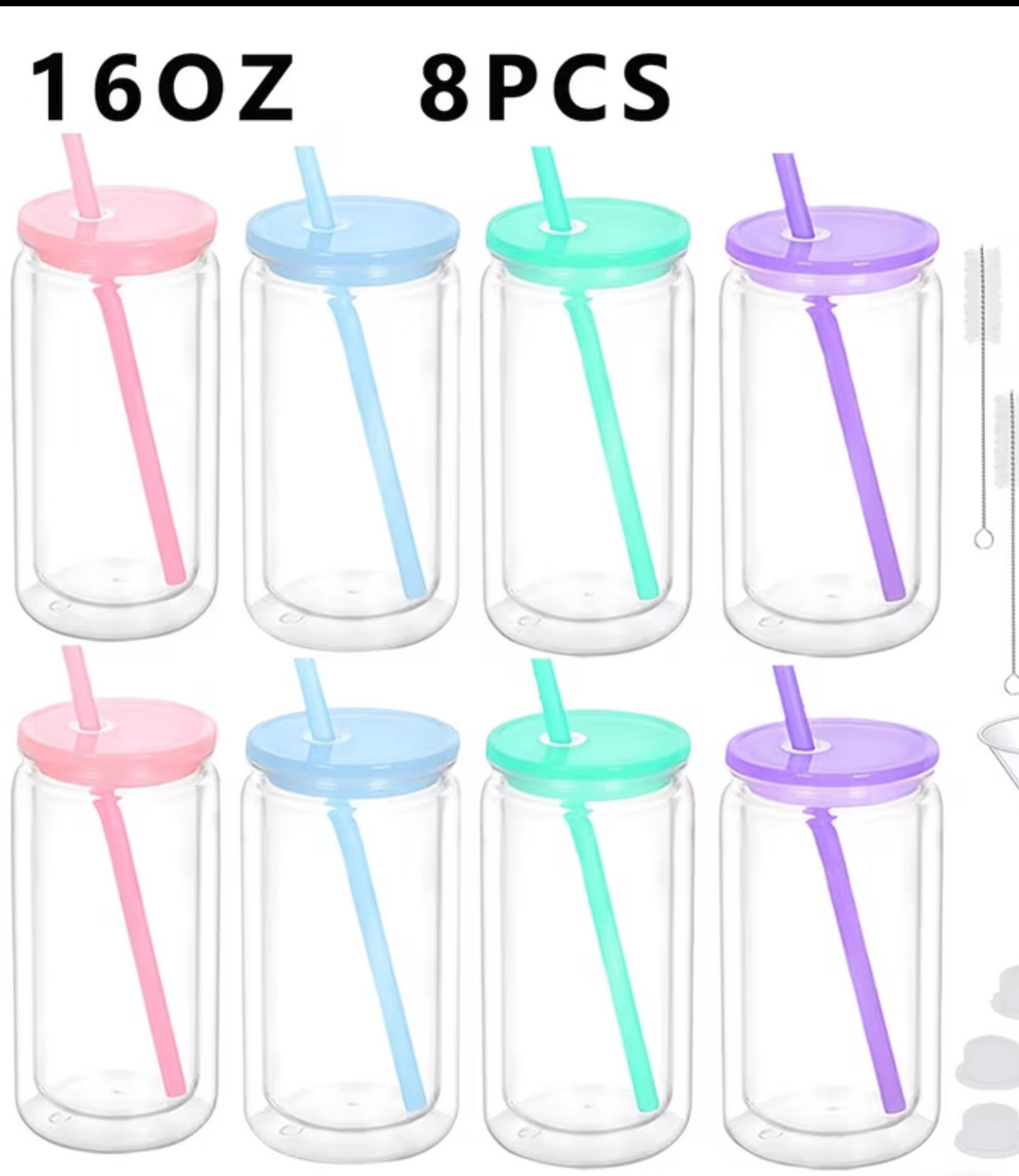 16 oz colored lid snow globe 