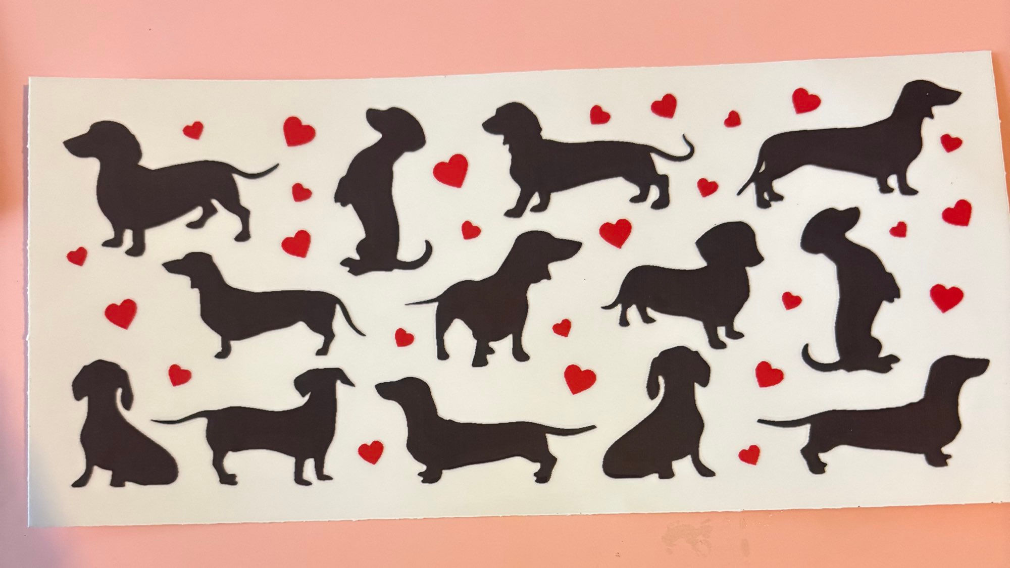 Dog with hearts 