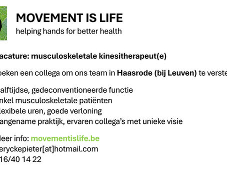 Vacature - Movement is Life -Haasrode