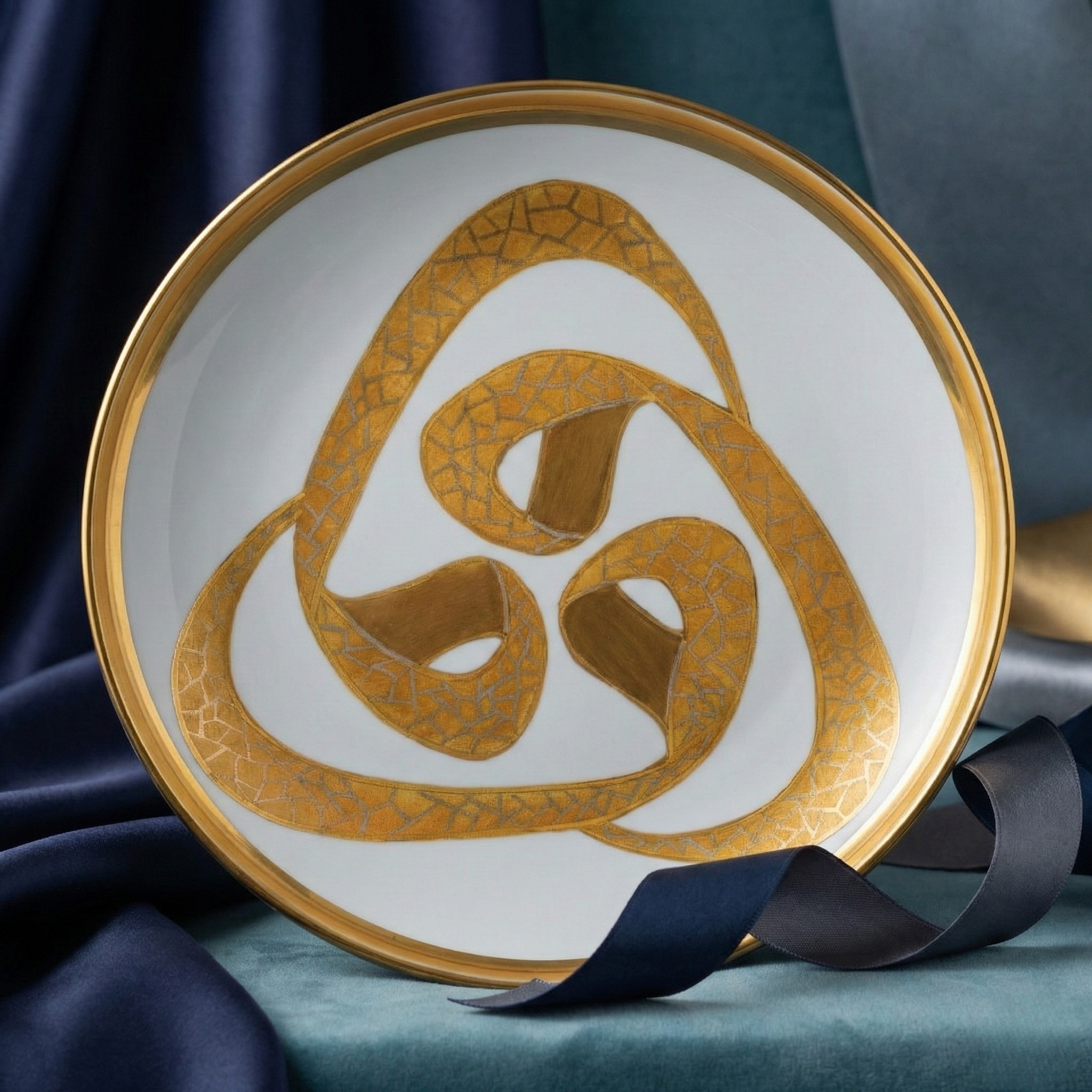 Porselen "Vav" Tabak 30cm Çap