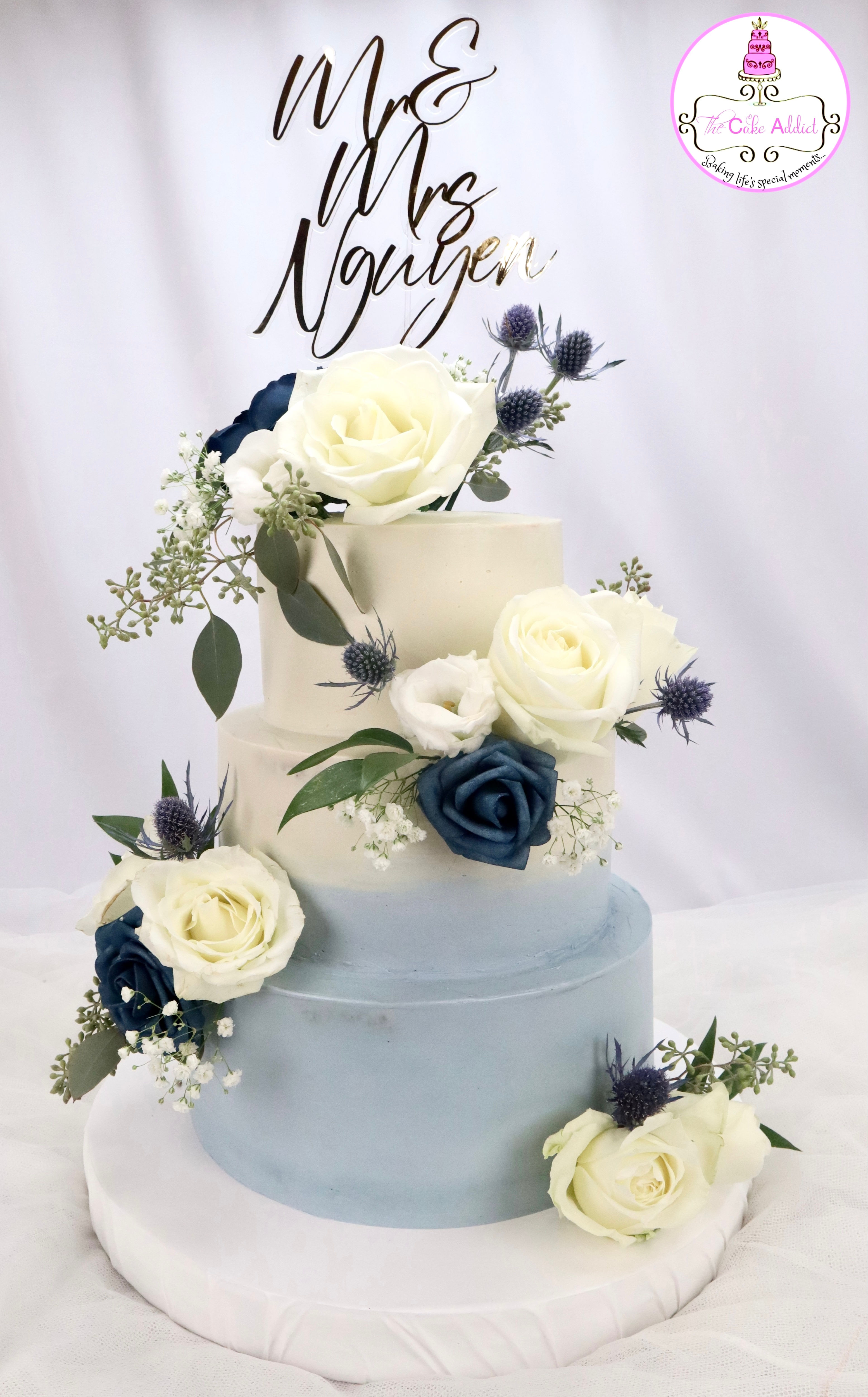 Floral Wedding Cake - Three Tier