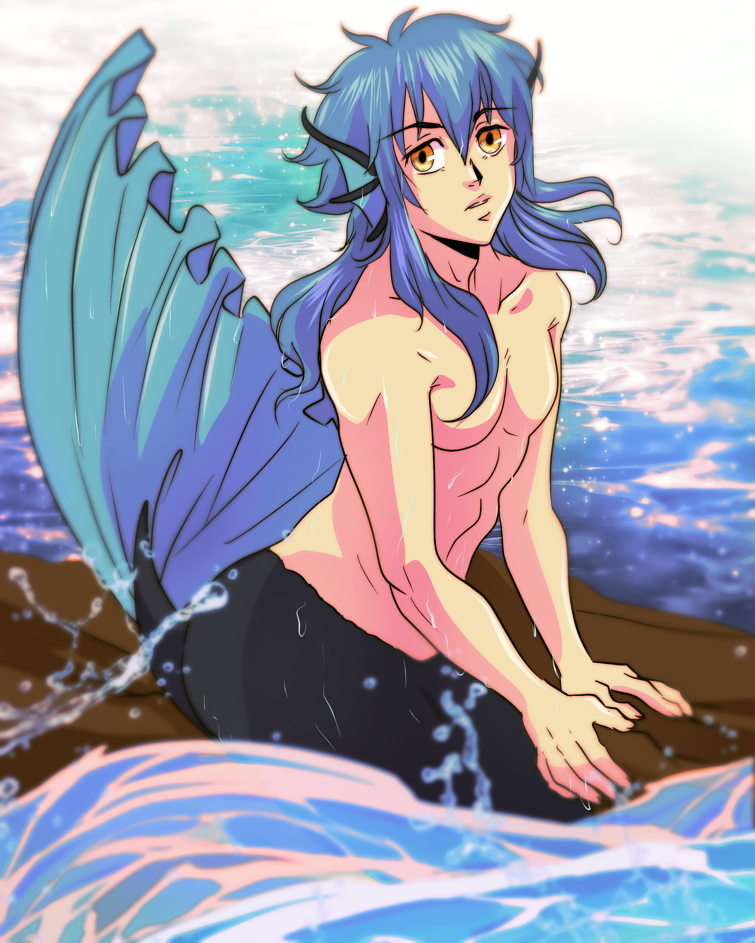 Custom Mermaid Art Print (full illustration)