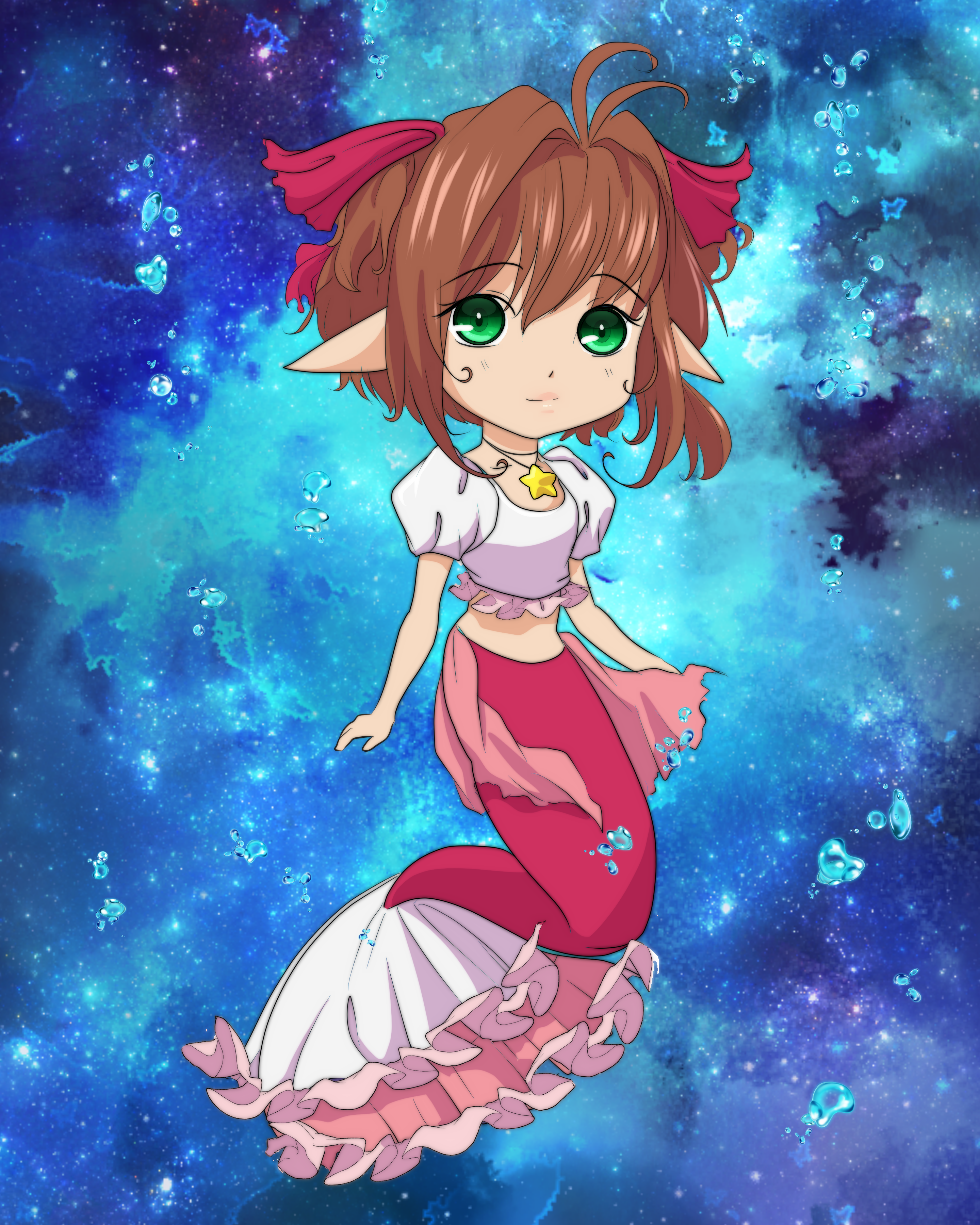 Custom Chibi / Cute Mermaid Art Print